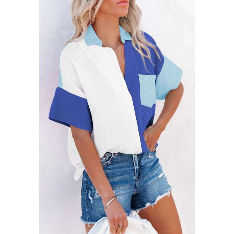 Color-block button-up shirt for women Lune London