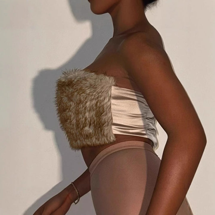Ladies Bustier in elegant faux fur Lune London