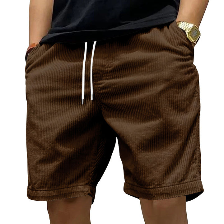 Casual corduroy shorts for men with elastic waistband and practical side pockets Lune London