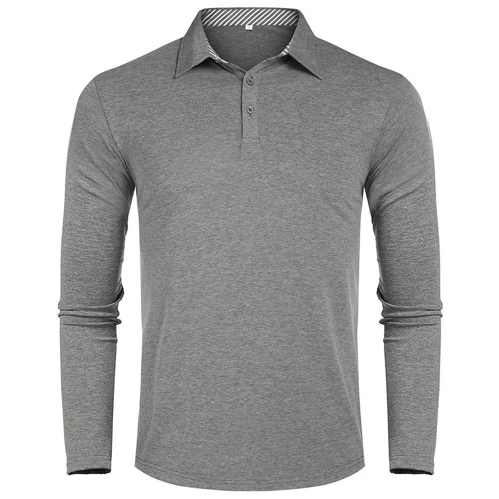 Long Sleeve Polo for Men in Breathable Material Lune London