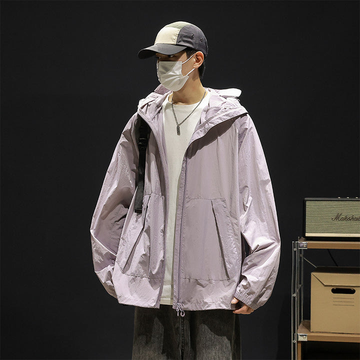 Lightweight and breathable casual jacket for men with adjustable hood Lune London