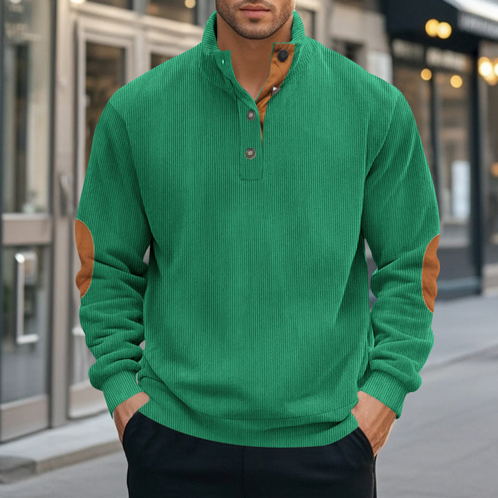Trendy men's sweater with high collar and contrasting accents Lune London