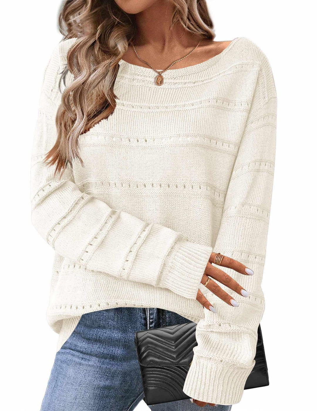 Pull en tricot pour femmes avec une structure aérienne et un design ample Chic & Stil