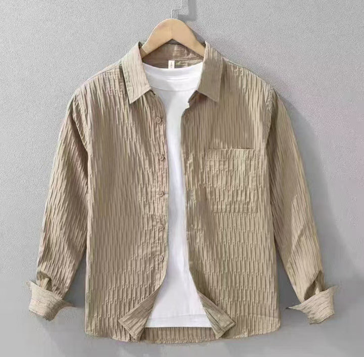 Men's long sleeve shirt with textured surface Lune London