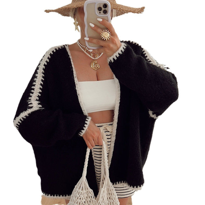 Casual knit cardigan for women with attractive contrast details Lune London