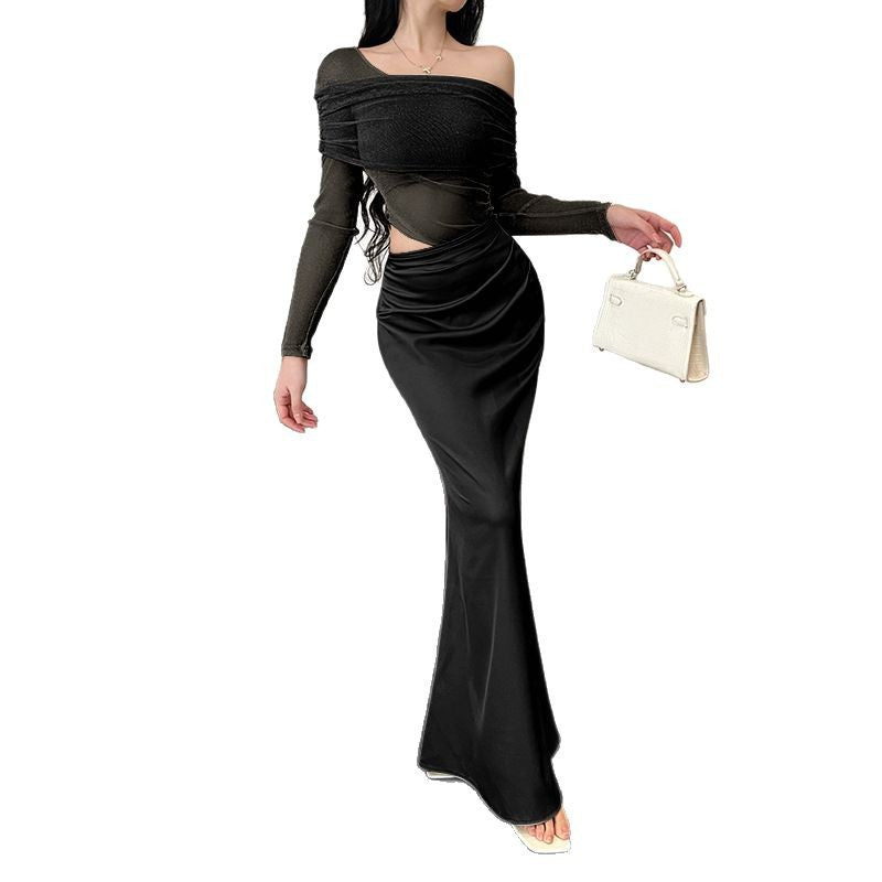 Lune London women off-shoulder maxi dress with ruffles