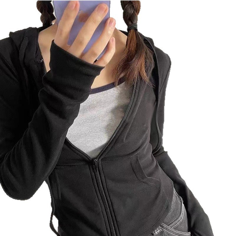Ladies fashionable hoodie with practical zipper Chic & Stil