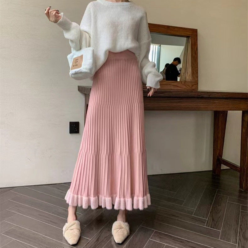 Pleated maxi skirt for women with elegant ruffle finish Lune London