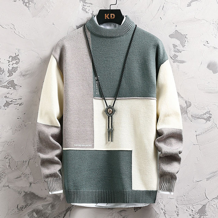 High-quality turtleneck sweater for men with a modern geometric design Lune London