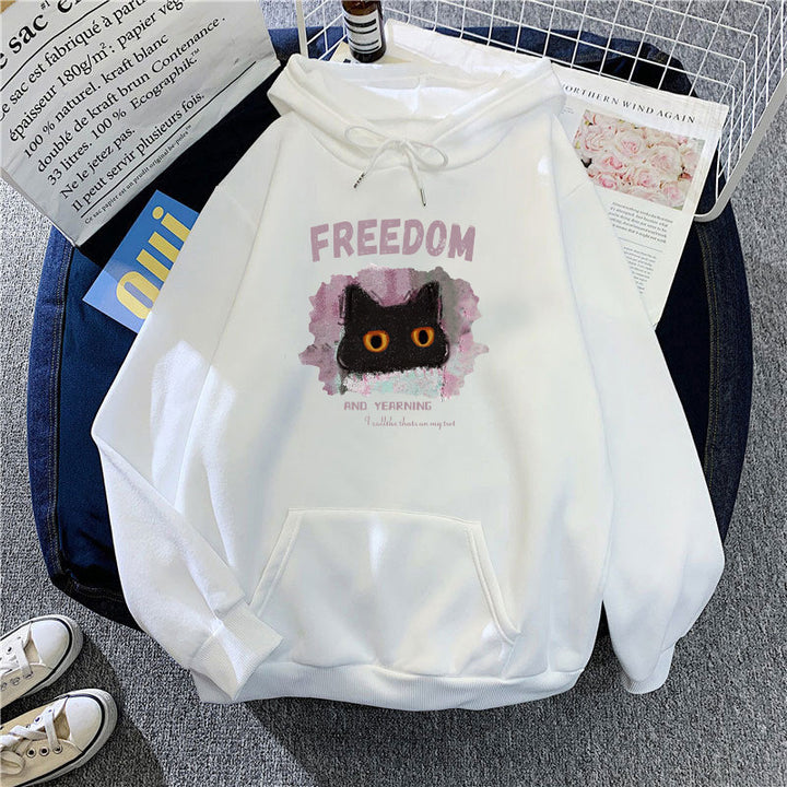 Women's hoodie with creative cat design Chic & Stil