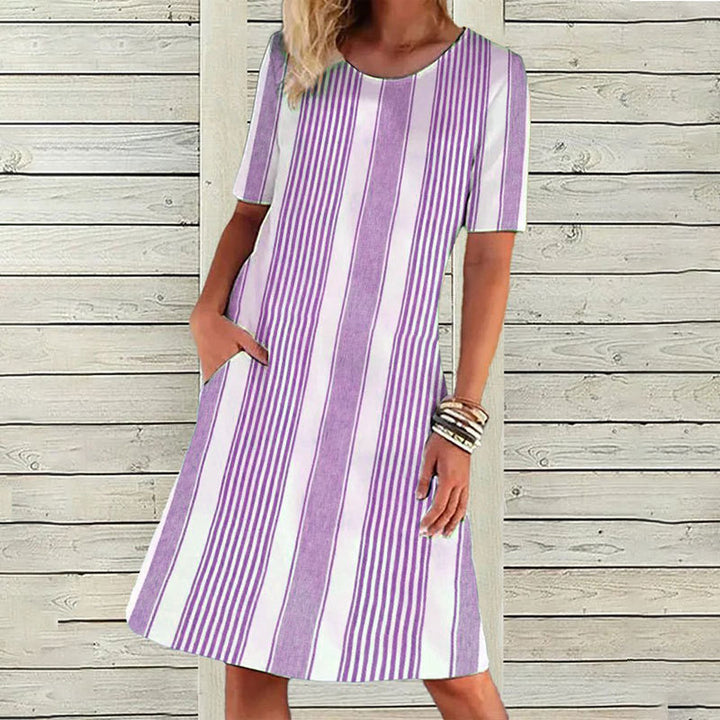 Casual dress for women with an elegant striped pattern and practical pockets Lune London