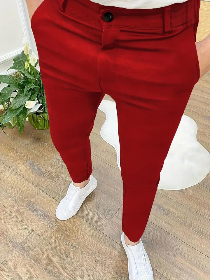Trendy slim-fit pants for men with elastic waistband and practical pockets Lune London