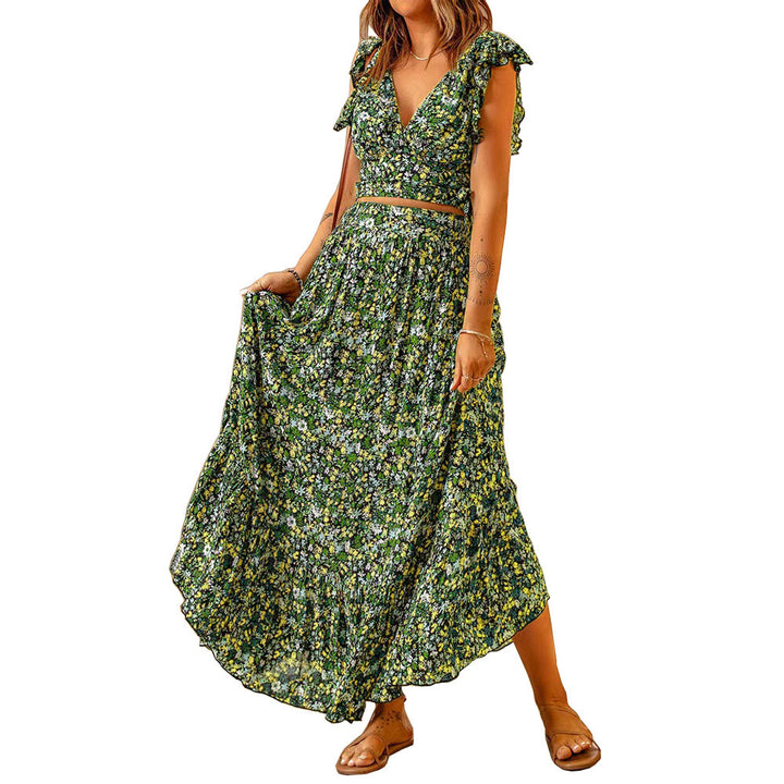 Maxi dress for women with floral design and delicate gathered details Lune London