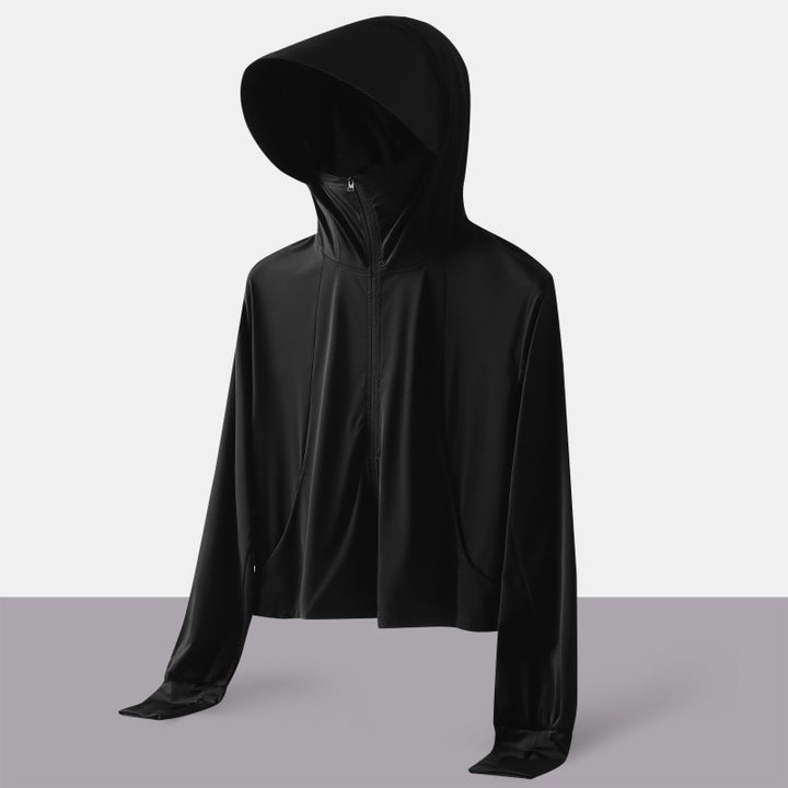 Ladies Breathable Sports Jacket with Hood and Zipper Lune London