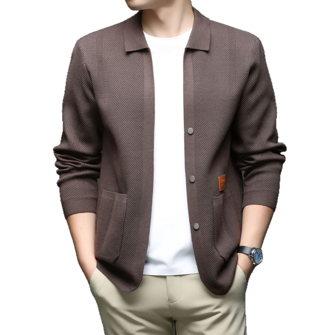 Knitted jacket for men with a casual fit and classic collar Lune London