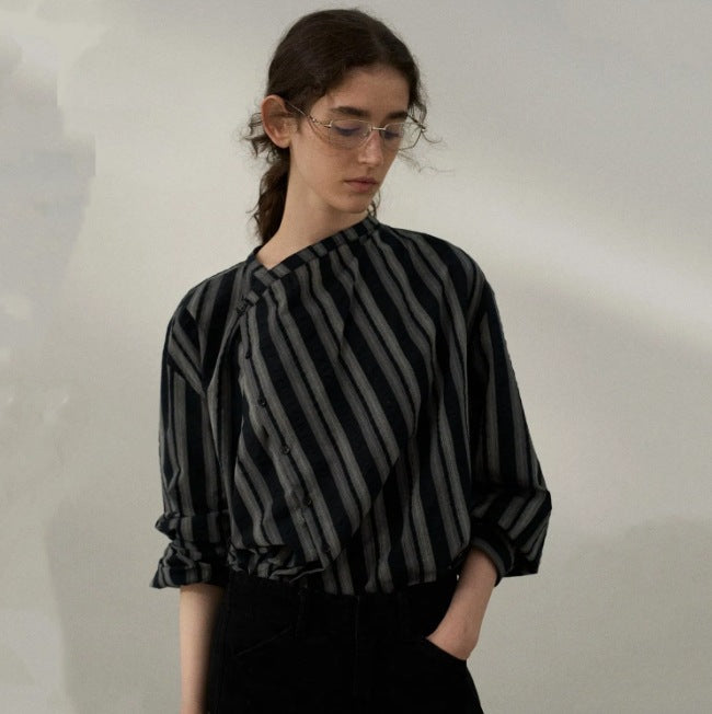 Striped cotton blouse for ladies Lune London
