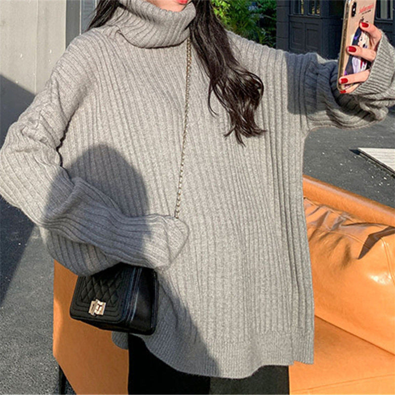 Pull turtleneck élégant et confortable pour femmes avec texture côtelée Chic & Stil