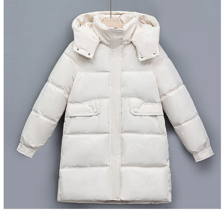 Ladies Long Winter Coat with Removable Hood and Practical Pockets Lune London