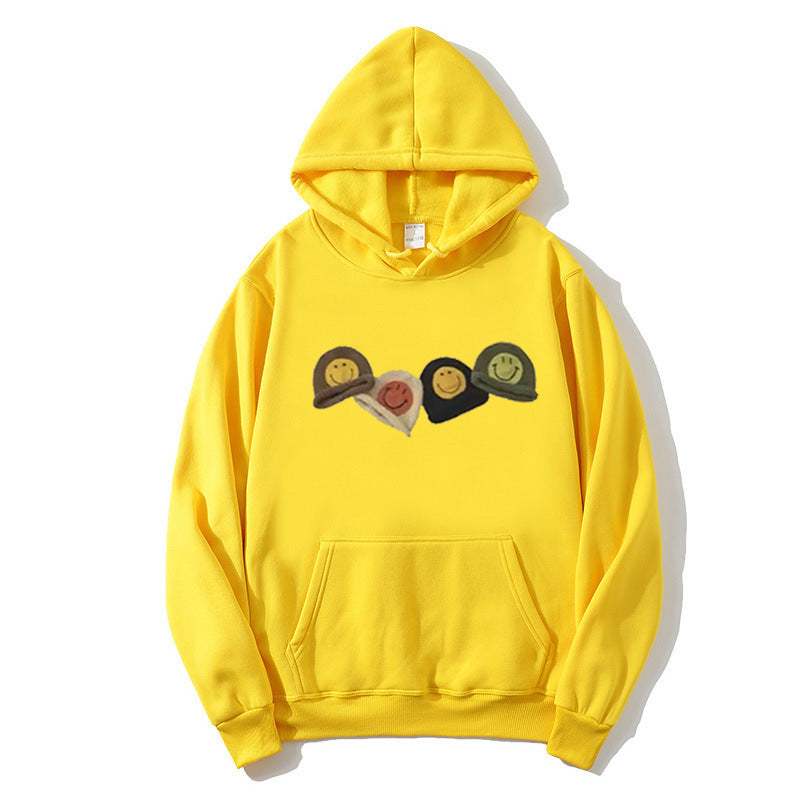Women’s Hooded Sweatshirt with Playful Smiley Design Chic & Stil