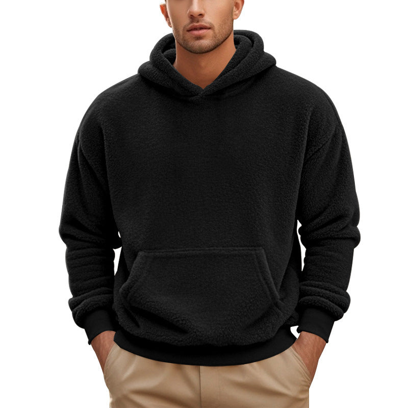 Men's cozy fleece hoodie with practical pockets and elastic cuffs Chic and style