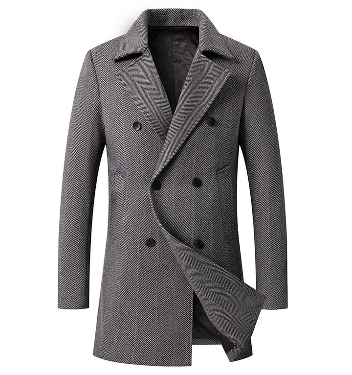 Elegant double-breasted men's coat with minimalist design Lune London