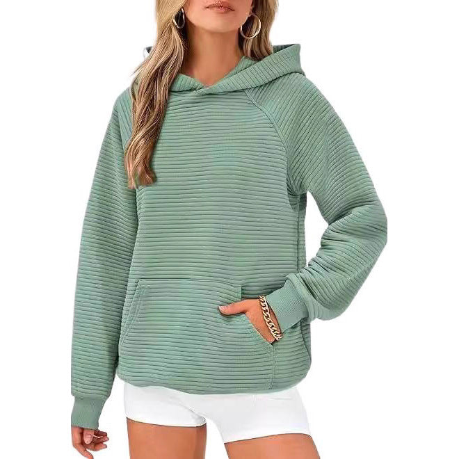 Casual hooded sweatshirt for women in structured cotton Lune London
