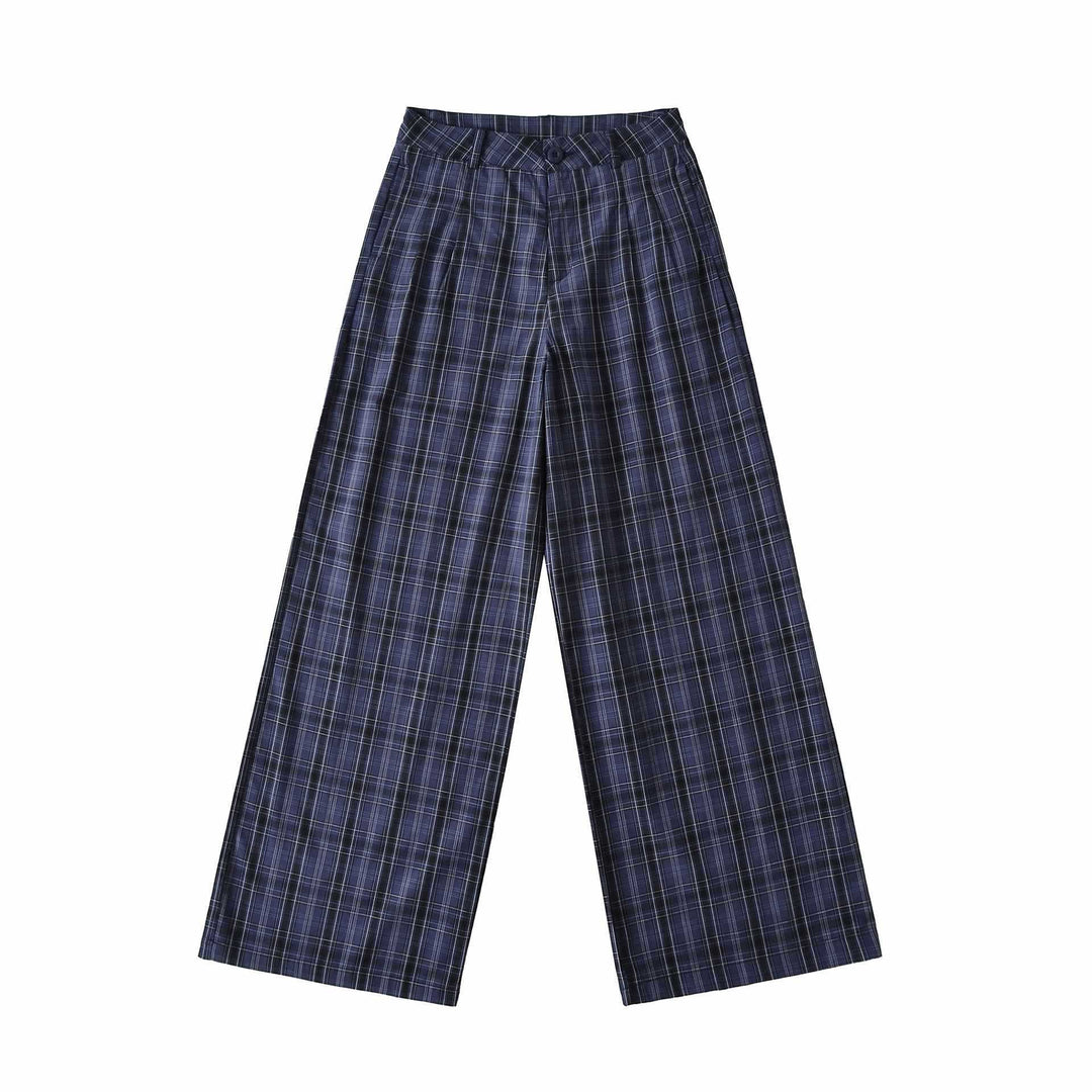 Women's Wide Check Trousers Lune London