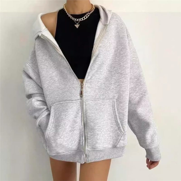 Women’s hoodie with zipper and relaxed fit Lune London