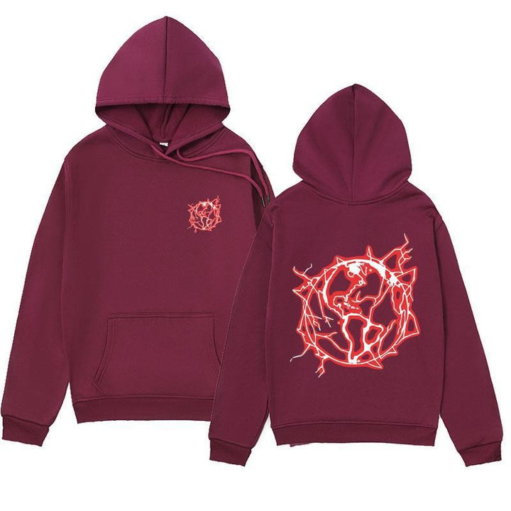 Women's hoodie sweatshirt with artistic graphic print and practical kangaroo pocket Chic & Stil