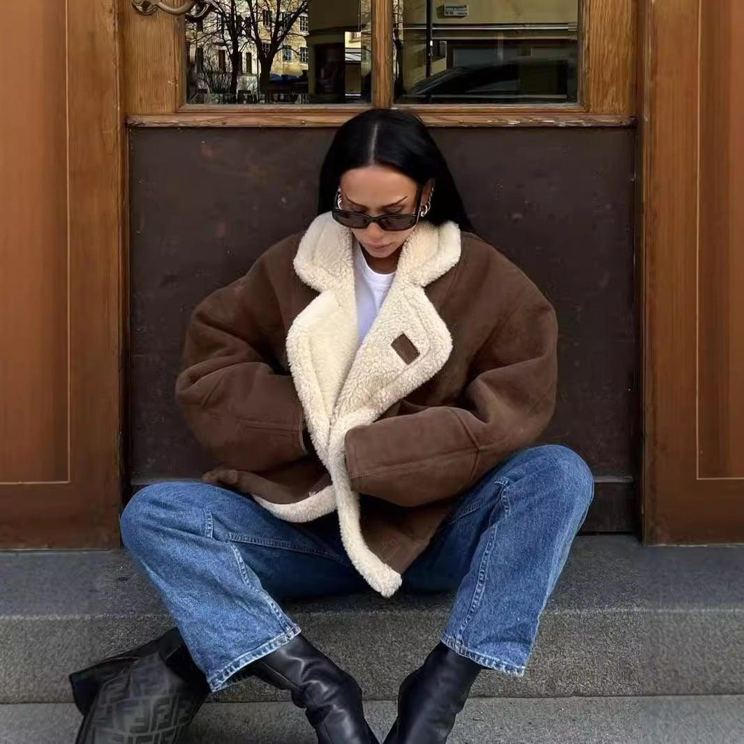 Women Oversized Faux Fur Jacket Lune London