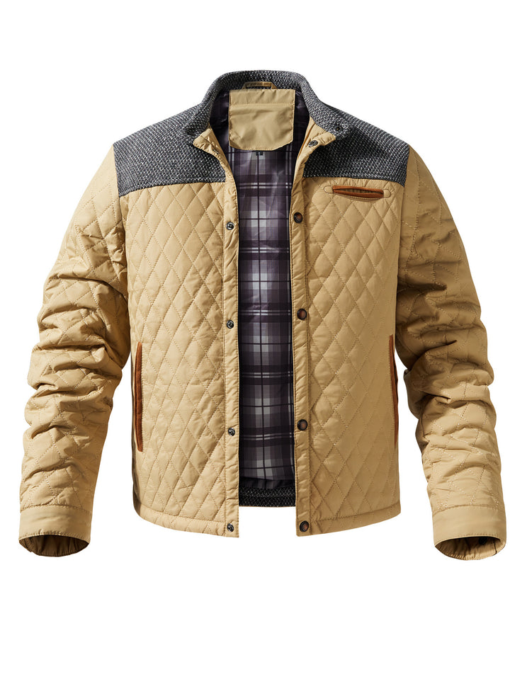 Quilted men's transition jacket with modern collar Lune London