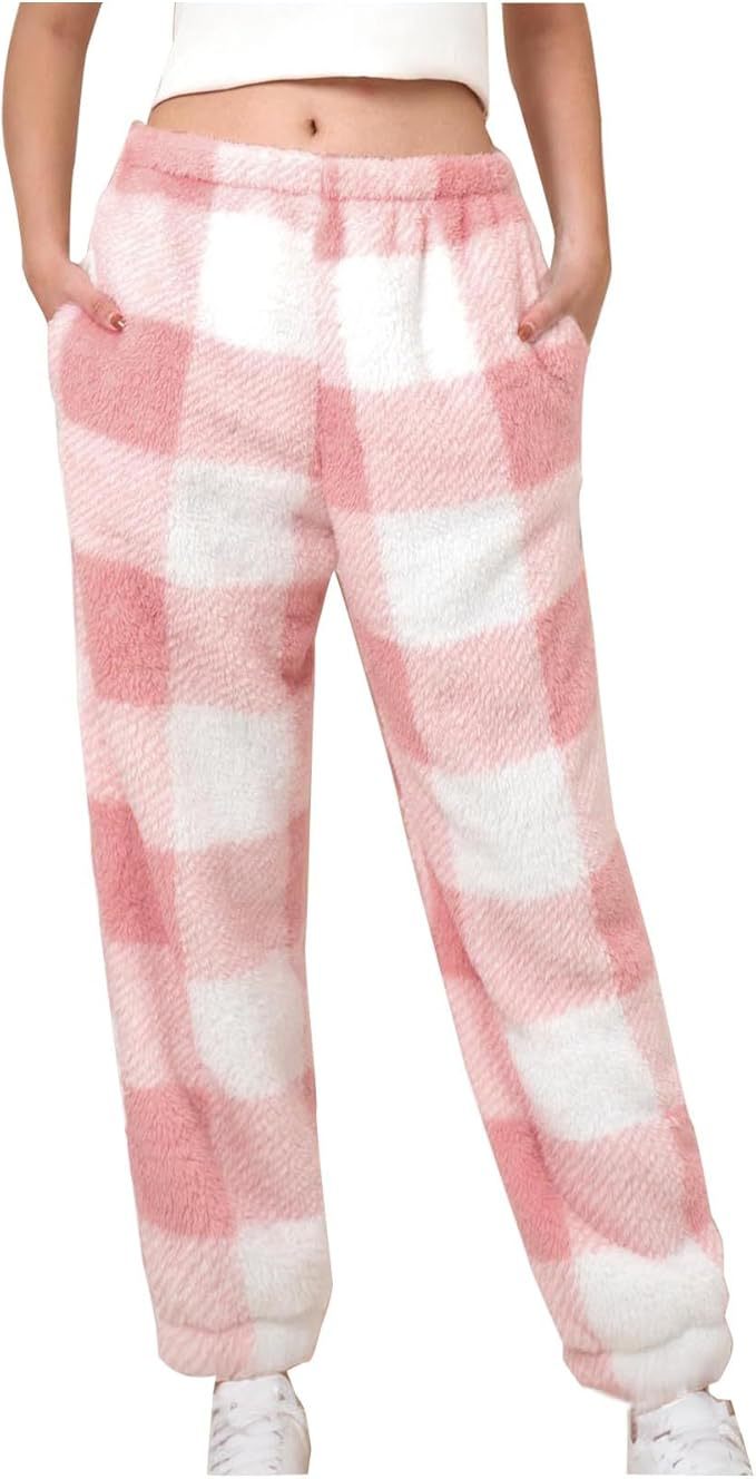 Comfortable women's lounge pants with plaid pattern Lune London