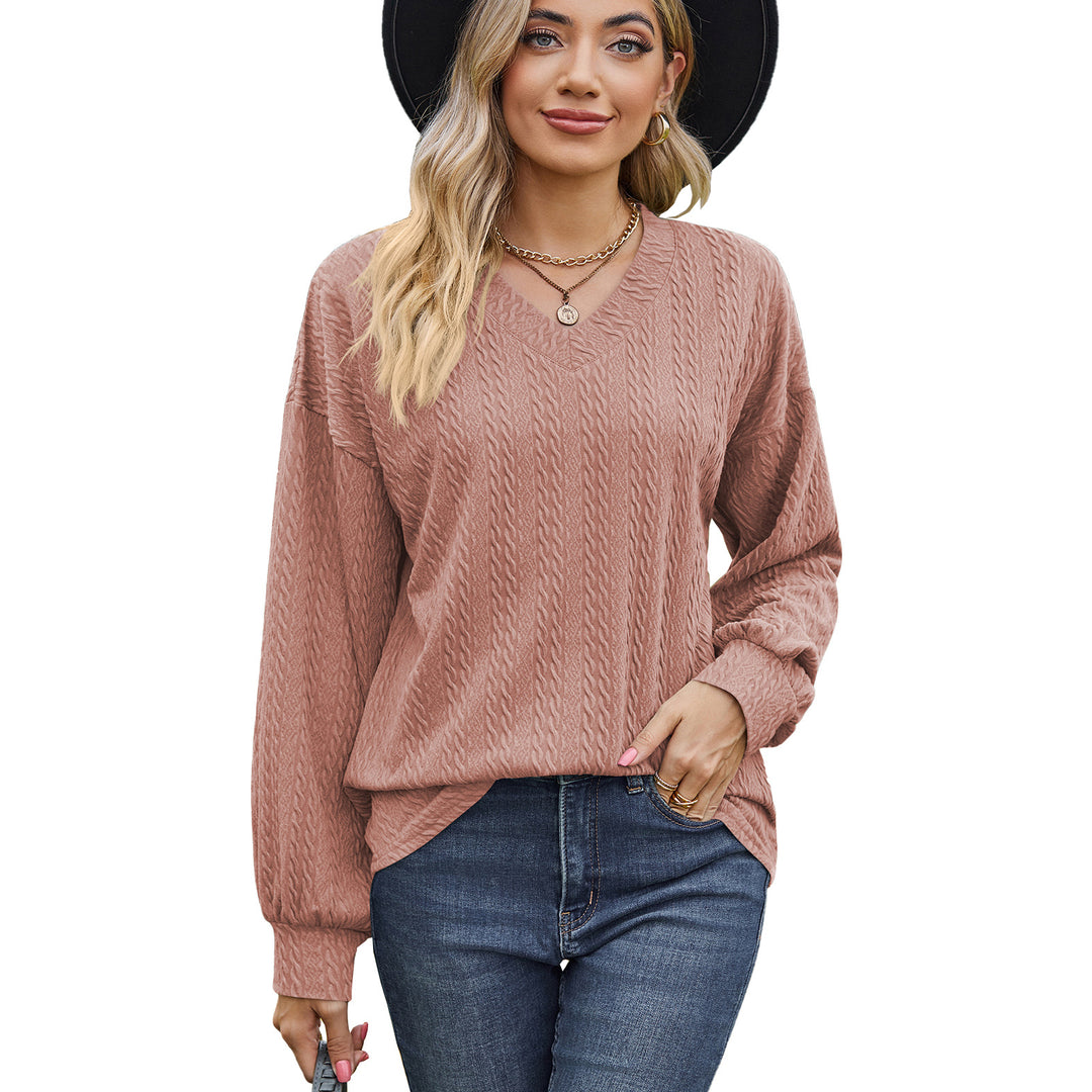 Ladies' viscose sweater with textured cable pattern and relaxed fit Lune London