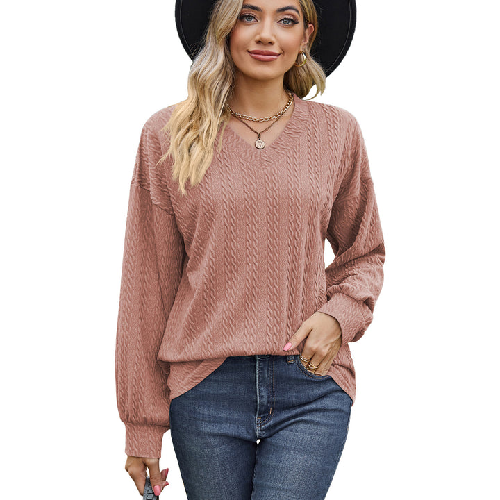 Ladies' viscose sweater with textured cable pattern and relaxed fit Lune London