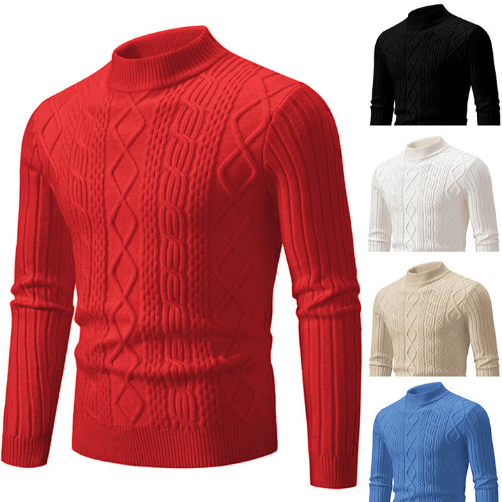 Knitted sweater for men with modern cable pattern Lune London