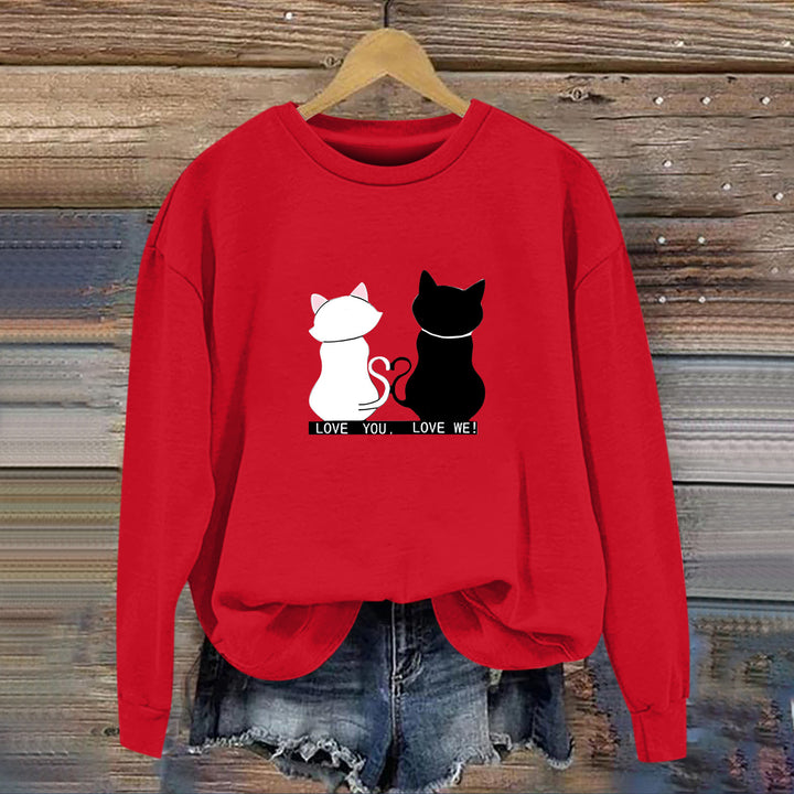 Sweat-shirt pour femmes avec design de chat ludique et impression humoristique Chic & Stil