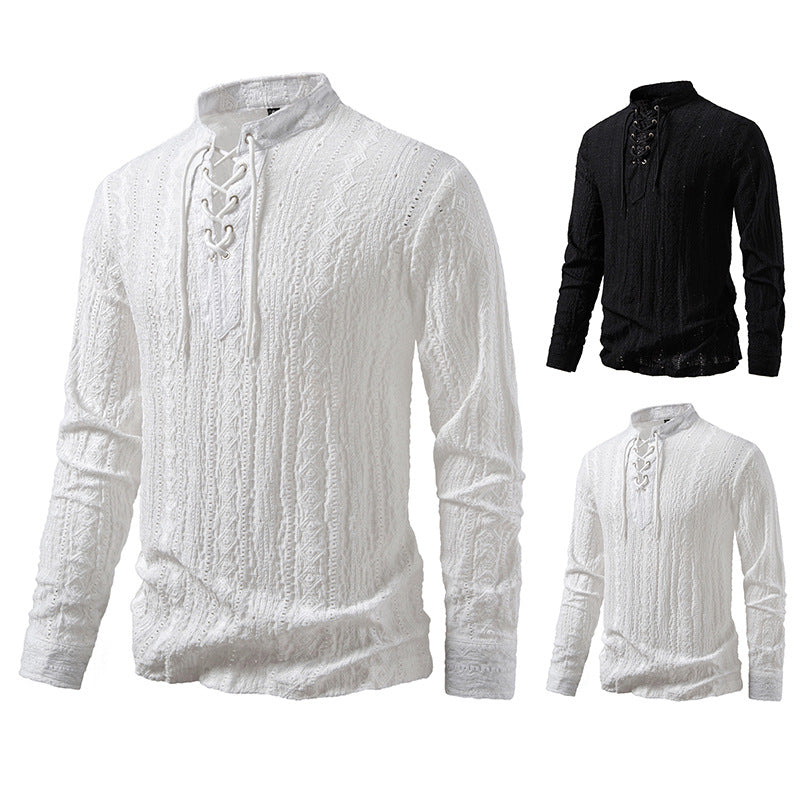 Long sleeve shirt for men with creative lace design Lune London