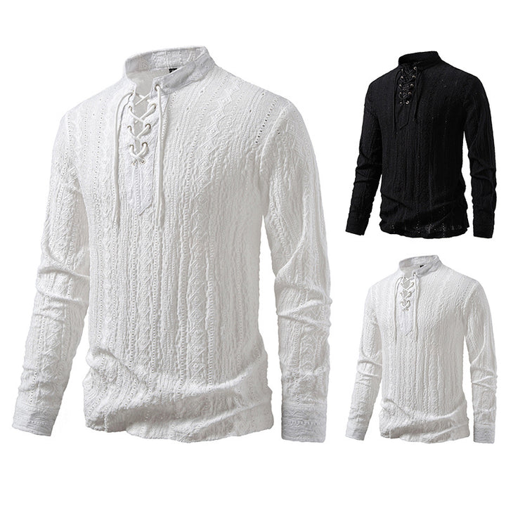 Long sleeve shirt for men with creative lace design Lune London