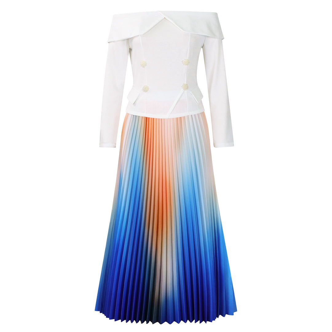 Elegant pleated dresses for women with a sleeveless top and eye-catching button details Lune London