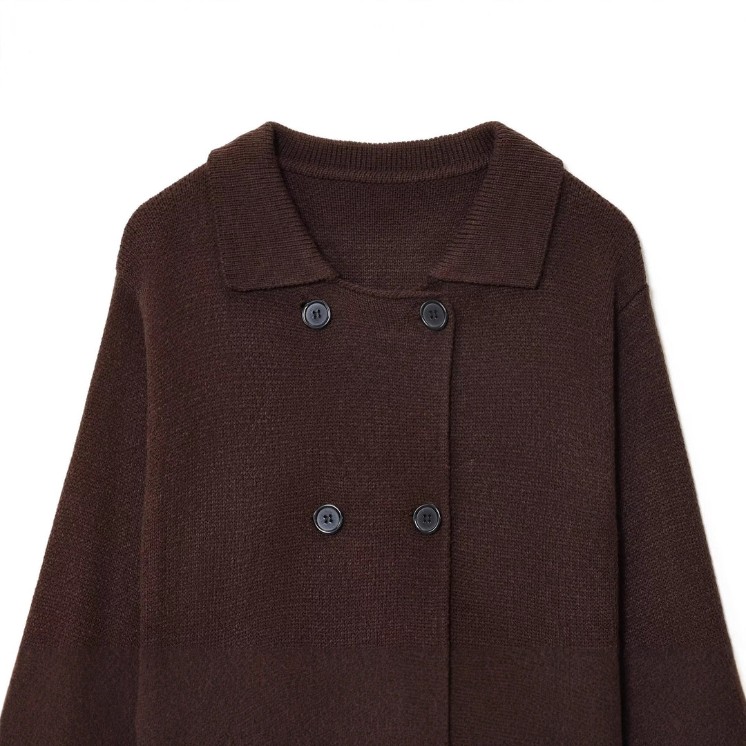 Elegant women's cardigan with double row of buttons and practical pockets Lune London