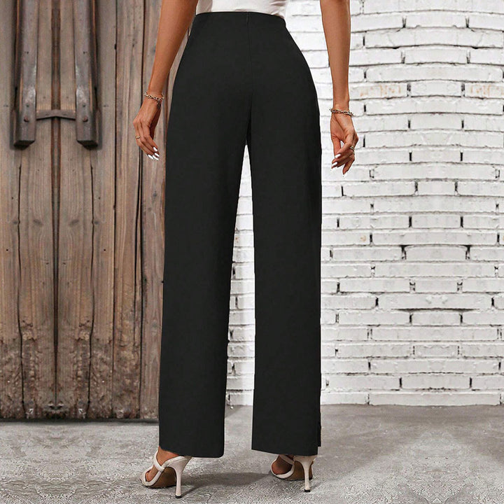 Pantalons palazzo élégants pour femmes avec ceinture à nouer sur le côté et taille haute Chic & Stil