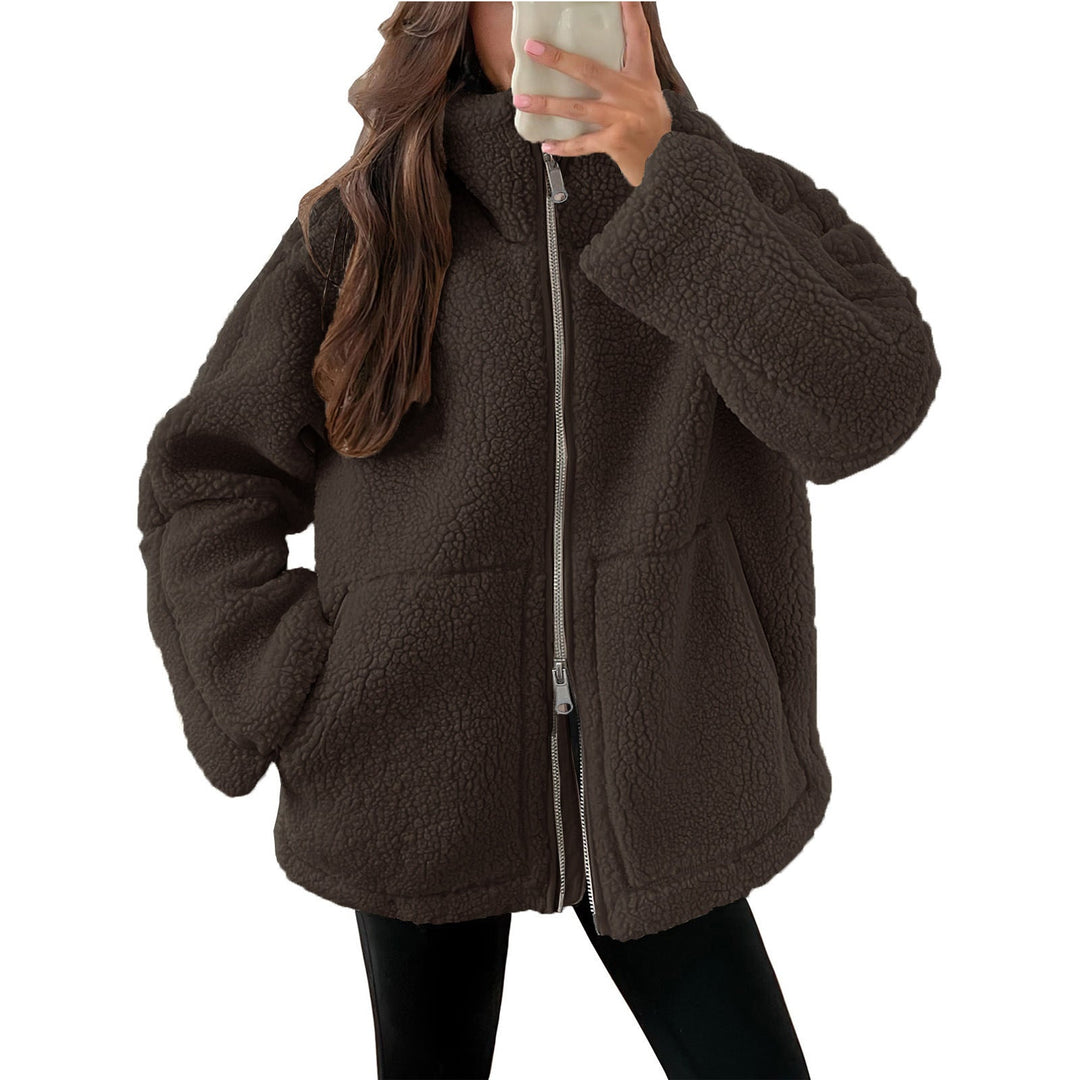 Ladies Cozy Teddy Jacket with Zipper Lune London