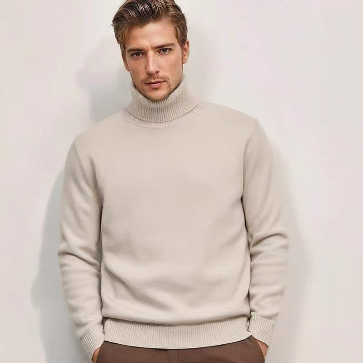 Pullover with roll neck for men in fine knit Lune London