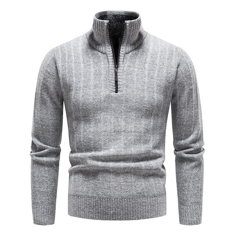 Men's trendy knit sweater with half-zip Lune London