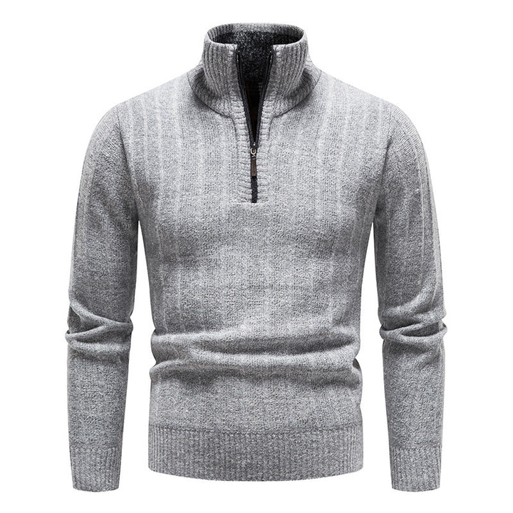 Men's trendy knit sweater with half-zip Lune London