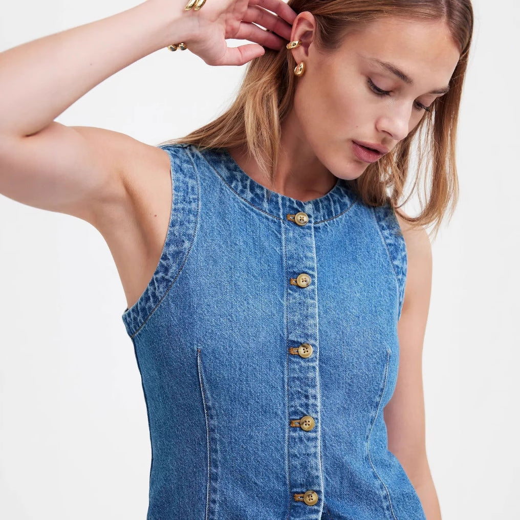 Chic & Stil Women's Denim Vest