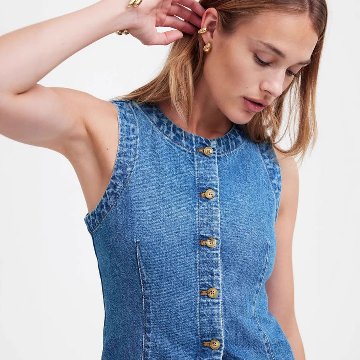 Chic & Stil Women's Denim Vest