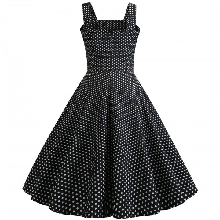 Robe Swing à Pois Vintage pour Femmes Chic & Stil