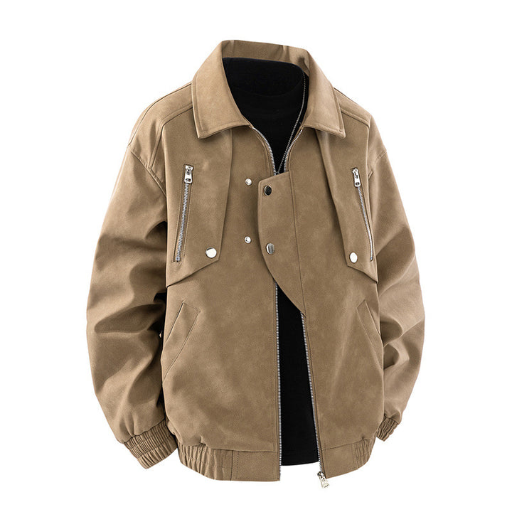 Men's oversized faux leather jacket with practical pockets Lune London
