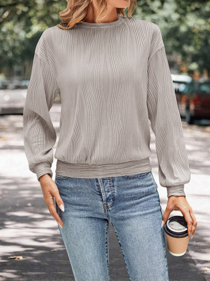 Casual sweatshirt for women in textured fabric with elastic edges Lune London
